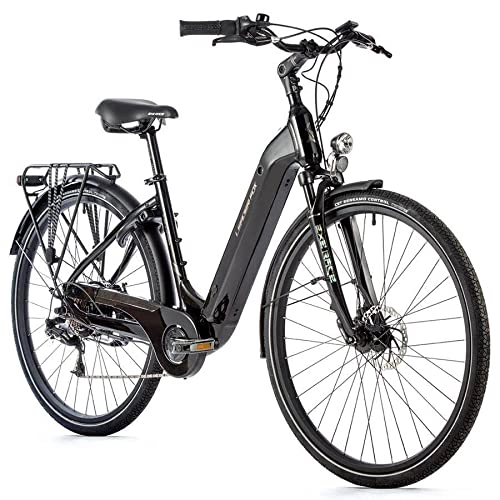 Bici elettriches : Leader Fox E-Bike Induktora Pedelec Samsung 504 Wh 14 Ah S-Ride 7 Marce Motore Posteriore Nero Lucido