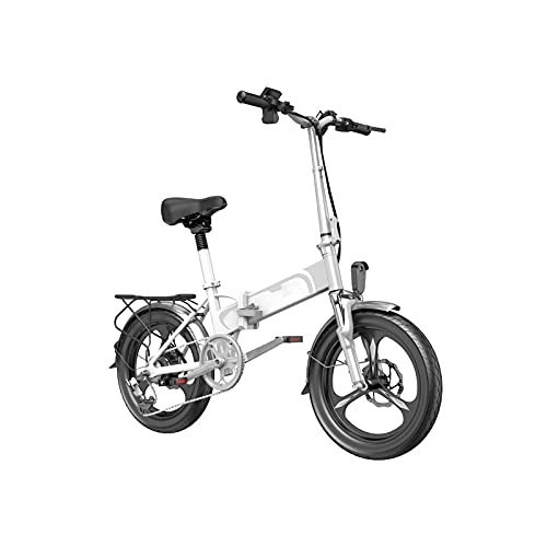 Bici elettriches : Liangsujian Bicicletta elettrica 400 W 48v10ah Batteria al Litio Batteria da 20 Pollici Pieghevole Bike elettrica in Lega di Alluminio Pedalo in Lega di Alluminio EBIKE (Color : White)