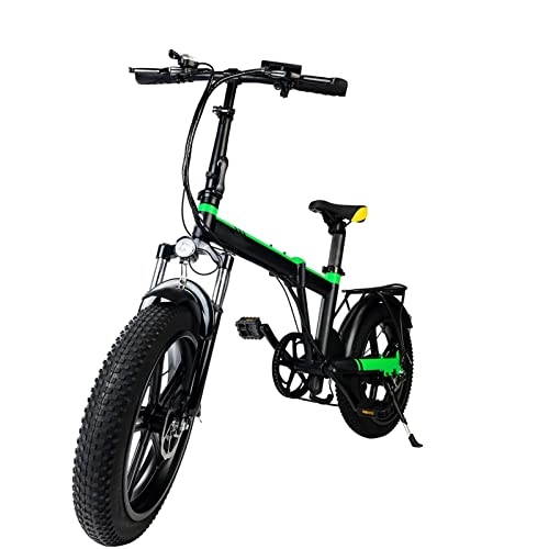 Bici elettriches : LIU Bici elettrica for Adulti Pieghevole da 20"3.0 Pneumatico Grasso 4 8V 500W. Bicicletta elettrica Snow Mountain Pieghevole E-Bike 15.6Ah Batteria al Litio 2A Caricabatterie Ebike