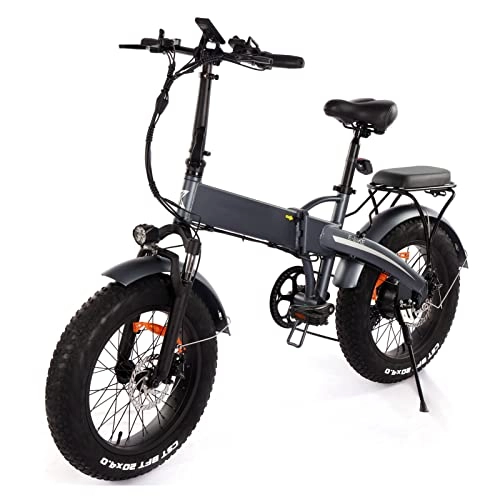 Bici elettriches : LIU Bici elettrica for Adulti Pieghevoli con 20 * 4.0 Pneumatico a Grasso E-Bike 48 V 10Ah 500W Power Assist Bicycle Elettrico con 35km / h Max
