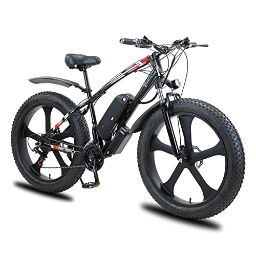 Bici elettriches : LIU Bici elettrica per Adulti 28 mph (45 km / H), Batteria al Litio 1000W 48V Bicicletta elettrica da Neve 26 * 4.0 Pollici Fat Tire Beach Ebike (Colore : 48V 1000W 13AH)