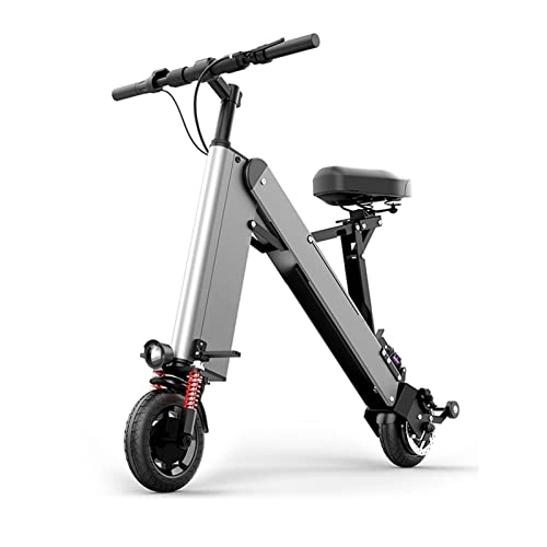 Bici elettriches : LIU Bike elettrica Pieghevole for Adulti Leggeri 3 6 V / 350W. Motore brushless 25km / h Donne Biciclette elettriche (Colore : Grey 40KM)