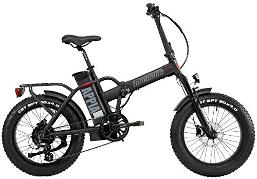 Bici elettriches : LOMBARDO BICI APPIA Ruota 20 X 4.0 Fat Bike Motore 250w 80Nm Batteria 624Wh 48v 13ah New Gamma 2022 (Black White Matt)