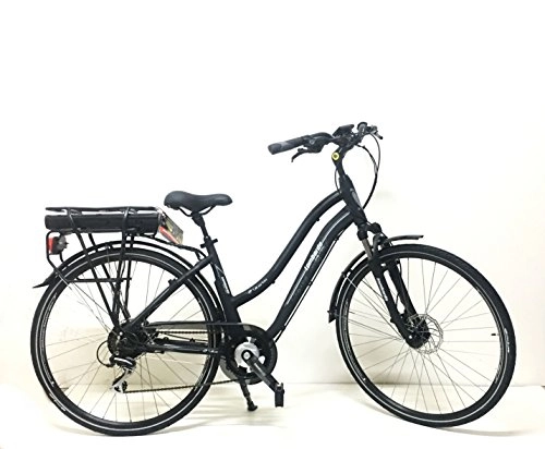 Bici elettriches : Lombardo Bici Elettrica 28" E-Bike Viterbo Donna Black / GreyMat Misura 19
