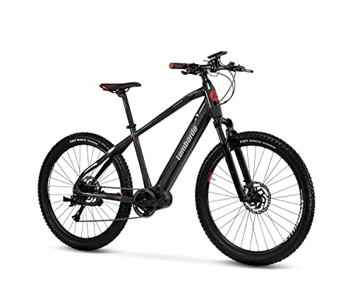 Bici elettriches : Lombardo E-Mountain bike 27, 5" Selinunte Black / SilverRed Mat Misura 51 (L)