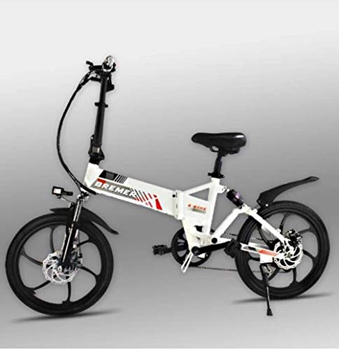 Bici elettriches : LQUIDE Bicicletta elettrica 500W 20 Pollici Bici elettrica a Due Ruote 48V costruita in Batteria Rimovibile Mini Bici elettrica Pieghevole Bici