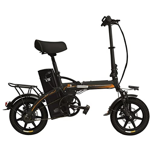 Bici elettriches : LWL Bici elettrica pieghevole per adulti 18.6 mph 400W bicicletta elettrica 48V 23.4Ah bici elettrica, 5 grado assistere 14 pollici pieghevole Ebike (colore: arancione)