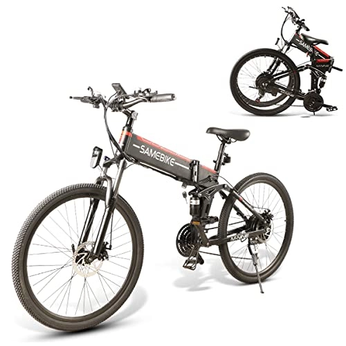 Bici elettriches : MANPATEL Bici elettriche 26" 500WBicicletta Elettrica Pieghevole Unisex Adulto Nero