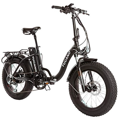Bici elettriches : marnaula - tucano Monster 20 ″ Low-e-Bike Pieghevole - Sospensione Anteriore - Motore da 500 W (Nero)