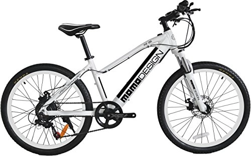 Bici elettriches : Momo Design K2, Bicicletta Elettrica Mountain Bike, 26'', Velocità 25km / h, Autonomia 32km, Nero / Bianco