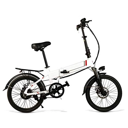 Bici elettriches : Mountain Bike elettrica 20"Ruota Pieghevole ebike 350W 48V 8AH velocità Cerchio in Lega di magnesio per Adulti, Bianca