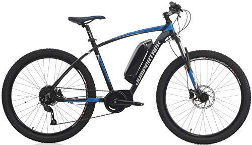 Bici elettriches : Mountain Bike elettrica Cinzia Sleek, 27, 5 Pollici, Nero / Blu, 50 Centimetri