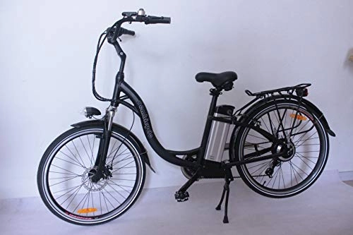 Bici elettriches : movable 250W 36V 10.4AH Bici elettrica 26'x2.125 Bike Cruiser 6 velocità Shimano deragliatore Snow Beach eBike Bicicletta Sistema di Freno a Disco Meccanico (Nero)