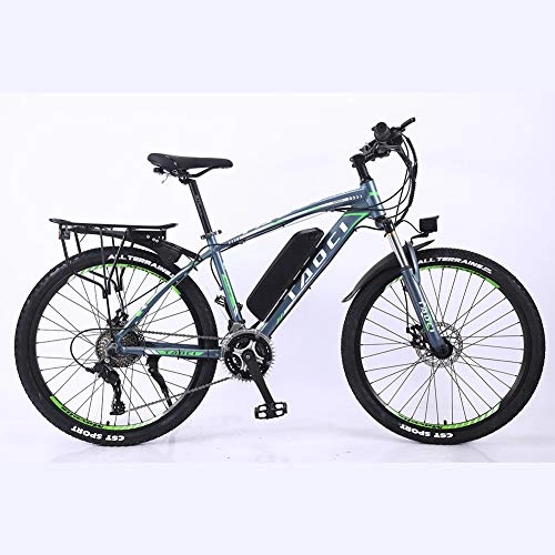 Bici elettriches : MRXW Lega di Alluminio Bicicletta elettrica Mountain Bike Litio-Alimentato utilizzando eBikes Mountainbikes, 26"Batteria Rimovibile 350W 36V 13Ah Litio Ebike Montagna Uomo, Grigio, 10AH