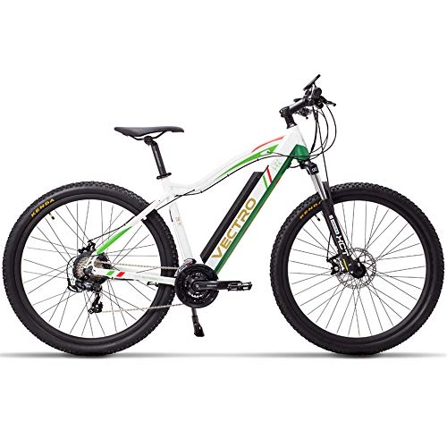 Bici elettriches : MSEBIKE 29" Bicicletta elettrica di Alta qualità, Mountain Bike, Potente Batteria al Litio, Pedale di Controllo a 5 Livelli, Forcella a Sospensione bloccabile (White Standard, 350W 36V 13Ah)