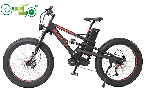 Bici elettriches : Mustang DNM Dual Suspension 48V 1000W 8Fun Mid-Drive Motor Electric Fat Bike with 26.1AH Li-Ion Battery