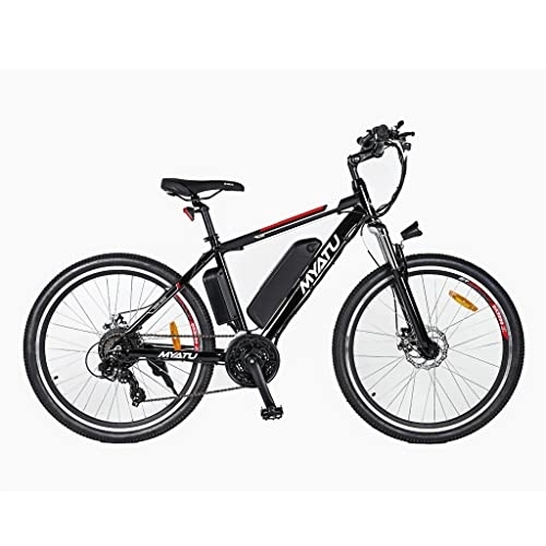 Bici elettriches : MYATU Bicicletta elettrica da uomo, 26", con batteria al litio da 5 Ah, Shimano 21 Speed
