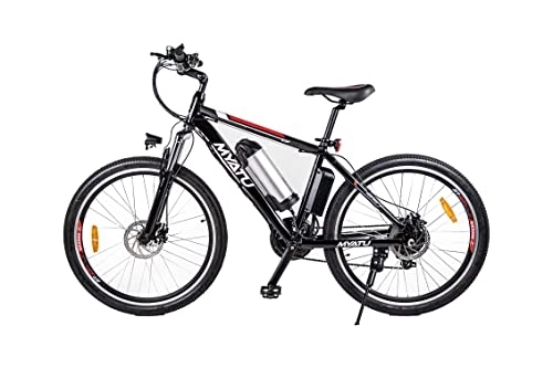 Bici elettriches : Myatu Ebike Bicicletta elettrica da 26 pollici con batteria staccabile agli ioni di litio da 36 V 10, 4 Ah E mountain bike fino a 60 km di autonomia | Motore da 250 W e Shimano 21 velocità