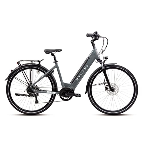 Bici elettriches : MYLAND Big Handy E-Trekking 28'' 8v 520wh Ananda M80 Grigio taglia L (Trekking Elettriche)