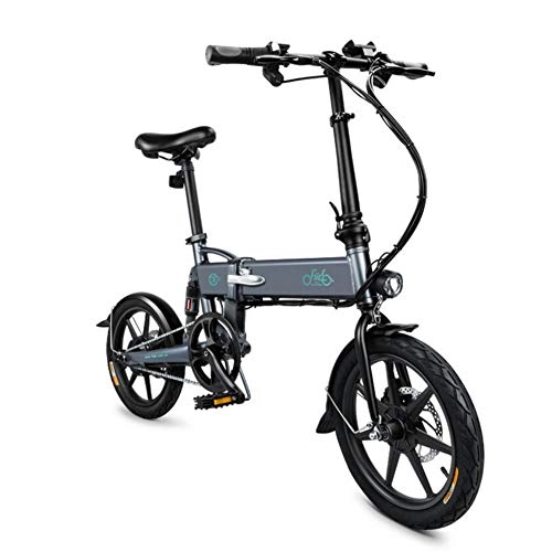 Bici elettriches : mysticall D2 bici elettrica pieghevole per adulti, EBike, 250W watt motore 16 pollici motorino elettrico, 7. 8Ah pieghevole bicicletta elettrica con luce LED Grigio