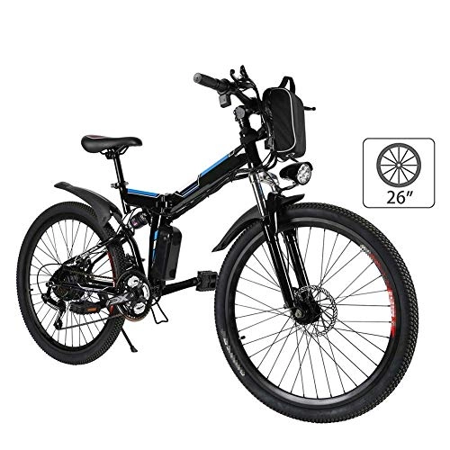 Bici elettriches : N&I 26'' Electric Mountain Bike with Removable Large Lithium-Ion Battery (36V 250W) for Adults Electric Bike 21 Speed Gear And Three Working Modes