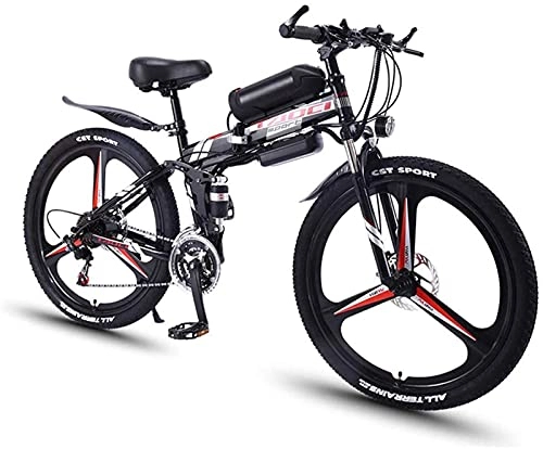 Bici elettriches : N&I Bicicletta elettrica per adulti, 350 W, pieghevole, in alluminio, con cambio a 21 velocità, 3 modelli di allenamento