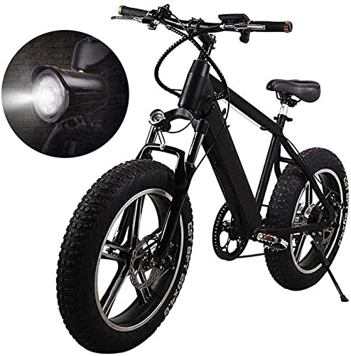 Bici elettriches : N&I Electric Folding Bike Fat Tire 20 4" with 48V 500W 15Ah Lithium-Ion Battery And Disc Brake 20 inch Wheel Mountain Electric Bike Snow Bike
