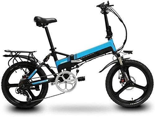 Bici elettriches : N&I Folding Electric Bike Aluminum Alloy Frame Lithium Battery Bike Outdoors Adventure Adult Mini Folding Electric Car Bike Easy Folding And Carry Design B