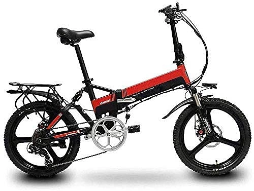 Bici elettriches : N&I Folding Electric Bike Lightweight And Aluminum Folding Bike with Pedals Non-Slip Explosion Proof Lithium Battery Bike Outdoors Adventure C