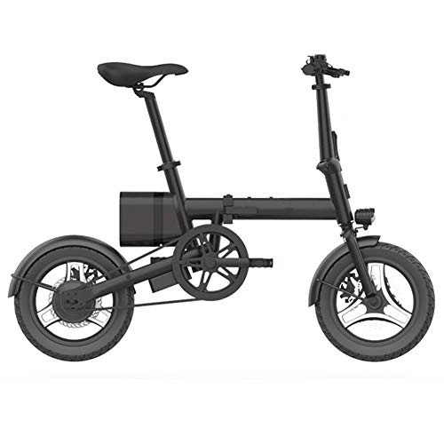 Bici elettriches : N&I Folding Electric Bike with 36V 7.8Ah Removable Lithium-Ion Battery 14 inch Ebike with 3 Types of Riding Mode Five-Speed Electronic Shifting