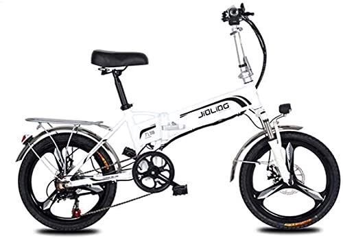 Bici elettriches : N&I Folding Electric Bikes for Adults Collapsible Aluminum Frame E-Bikes Dual Disc Brakes with 3 Riding Modes Lithium Battery Beach Cruiser for Adults