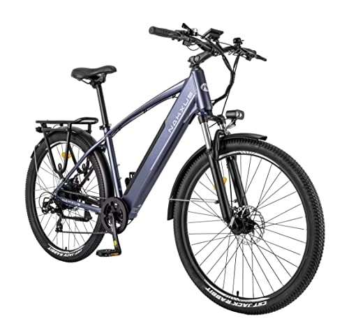 Bici elettriches : nakxus Bicicletta elettrica 27M204, bicicletta elettrica da 27.5", 12, 5 Ah, fino a 100 KM, motore da 250 W, conforme all'UE con app (grigio)
