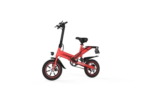 Bici elettriches : nakxus Y1L - Bicicletta elettrica da 14 pollici, leggera, per adulti, con batteria al litio da 48 V, 7, 5 Ah, velocità massima 25 km / h, fino a 50 – 60 km, supporto pedale, da donna, maschio, rosso