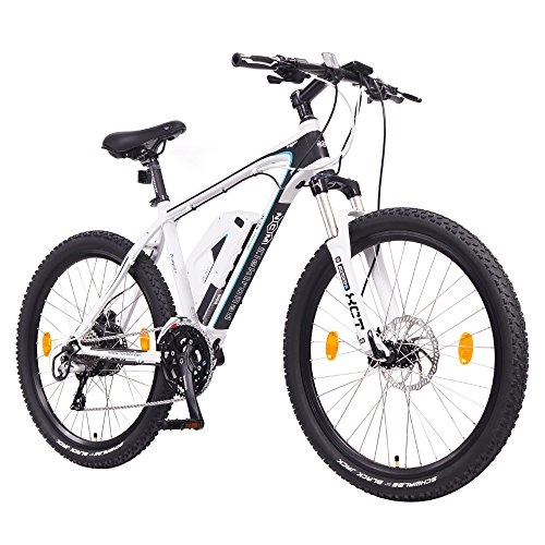 Bici elettriches : NCM Prague Plus Bicicletta elettrica Mountainbike, 250W, Batteria 36V 14Ah 504Wh, Bianco 26"