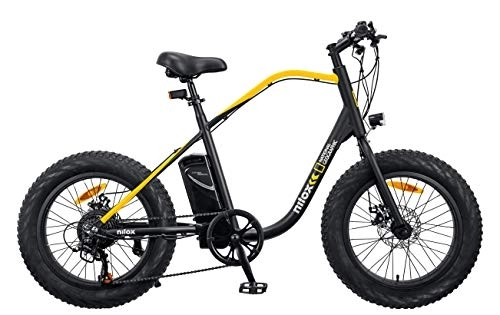 Bici elettriches : Nilox - E-Bike J3 National Geographic - Bici Elettrica a Pedalata Assistita - Motore Brushless High Speed da 250 W e Batteria LG da 36 V - 10.4 Ah - Ruote 20” Fat e Cambio Shimano a 7 Marce