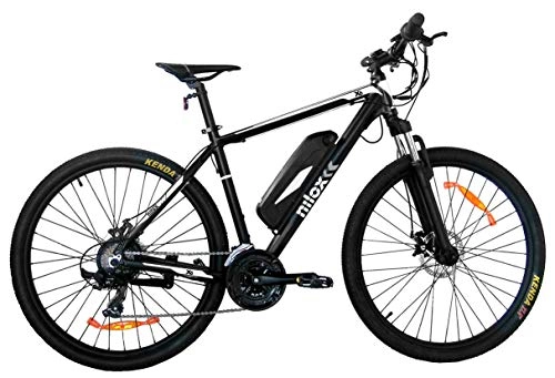 Bici elettriches : Nilox E-Bike X6 - Mountain Bike con Pedalata Assistita, Freni a Disco Tektro e Cambio da 21 Velocità, Pneumatici da 27.5” x 2.10”, Batteria Removibile da 36 V – 11.6 Ah, Motore da 250 W, Bianco / Nero