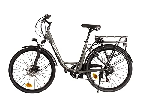 Bici elettriches : Nilox J5 Plus, Bicicletta elettrica Unisex Adulto, Grigio, 26