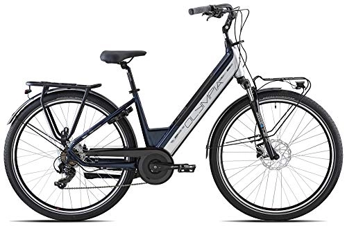Bici elettriches : OLYMPIA BICI E-Bike City 28 ELETTRICA Roadster 700C Comfort Gamma 2021 (Blu Scuro Bianco (cod. 27))
