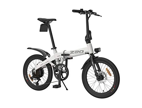 Bici elettriches : OUXI HIMO Bicicletta elettrica pieghevole 20 pollici con batteria al litio da 250 W Shimano a 6 velocità per adulti City Commuting (Z20 bianco)