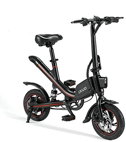 Bici elettriches : OUXI V1 Bici elettriche per Adulti, Bici Pieghevole con Batteria da 350 W 6, 6 Ah 36v 12" Leggera per Uomo Fitness da Città all'aperto pendolarismo Sportivo(Nero)