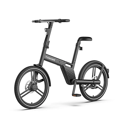 Bici elettriches : Owl's-Yard - Bicicletta elettrica pieghevole, con pedalata assistita, con albero da 20 pollici, elegante, con sensore di velocità, IP65, impermeabile, colore: Nero