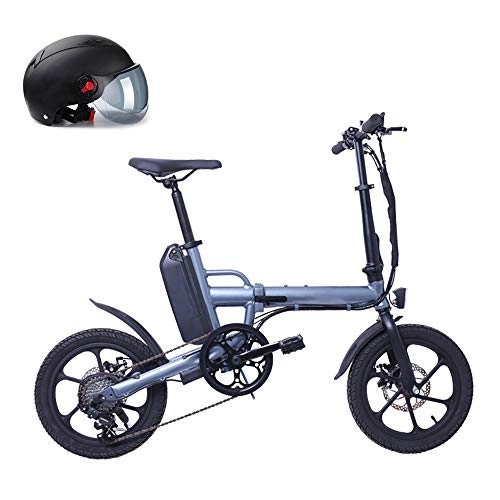 Bici elettriches : Pc-Glq 16" Bicicletta Elettrica Pieghevole, 250W Bici Elettriche al Lavoro, Batteria 36V 13Ah, E-Bike para Adultos, Blu