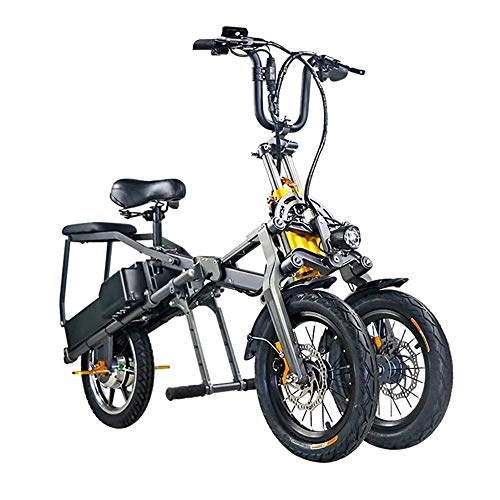 Bici elettriches : Pc-Glq 350W Ebike, Bici Elettrica, Mountain Bike Elettrica 14"30 Km / H E-Bike per Adulti con Batteria al Litio, Freno Olio Idraulico, Triciclo Elettrico con Struttura Rovesciata, 48V