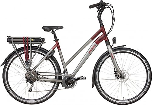 Bici elettriches : POPAL e-volution 14.0 71, 1 cm 53 cm donna 20SP disco freno grigio / rosso
