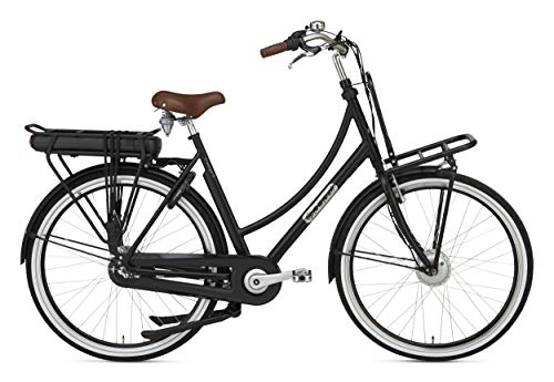 Bici elettriches : POPAL Prestige-E 28 Pollice 57 cm Donne 3SP Freni a rulli Nero Opaco