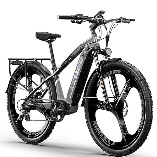 Bici elettriches : PRASHANT Bike elettrica CM520, 29 '' Off-road Mountainbike per uomo adulti, 48 V14 AH E-Bike, freno a disco idraulico, design luminoso unico (grigio)