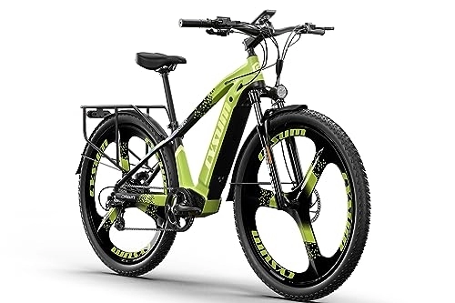 Bici elettriches : PRASHANT Bike elettrica CM520, 29 '' Off-road Mountainbike per uomo adulti, 48 V14 AH E-Bike, freno a disco idraulico, design luminoso unico (Verde)