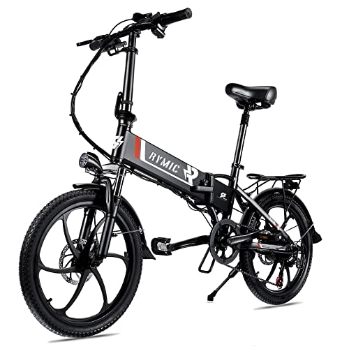Bici elettriches : Premium pieghevole 20 '' bici elettrica da città, con batteria al litio rimovibile 48 V 10.4 Ah per adulti, 7 velocità cambio elettrico maniglia per bicicletta LCD Meter consegna rapida