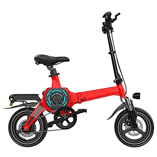 Bici elettriches : QININQ Bicicletta Elettrica Pieghevole 14" - Motore 400W - Distanza 30KM - velocità Max 25KM / H - Batteria 8Ah 48V - 15.5KG - Schermo LCD - LED - MTB per Bambini Adulti