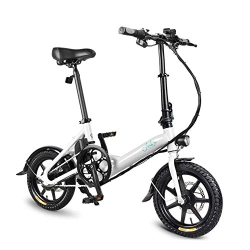 Bici elettriches : QINYUP D3 velocità variabile off-Road Shock Absorption Portatile Bicicletta elettrica Bici elettrica, Bianca